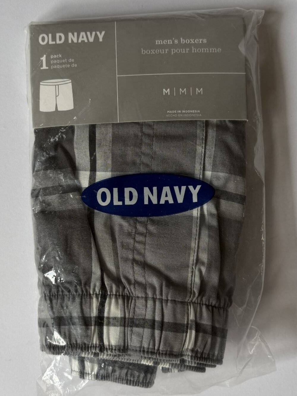 OLD NAVY Bundle 6-Piece Men's M Boxers 100% COTTON Woven Blue & Grey Plaids NEW - Picture 5 of 14